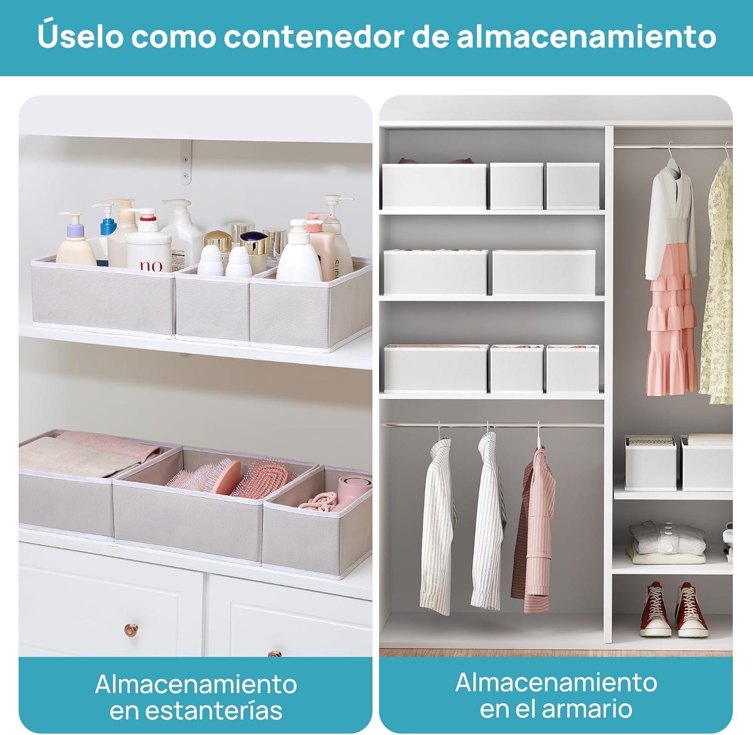 imageVtopmart 12 Pack Baby Clothes Organizer Dresser Drawer Organizer for Baby Clothing Foldable Fabric Closet Drawer Storage Bins Dresser Dividers for Bra Socks Ties ScarfGrey