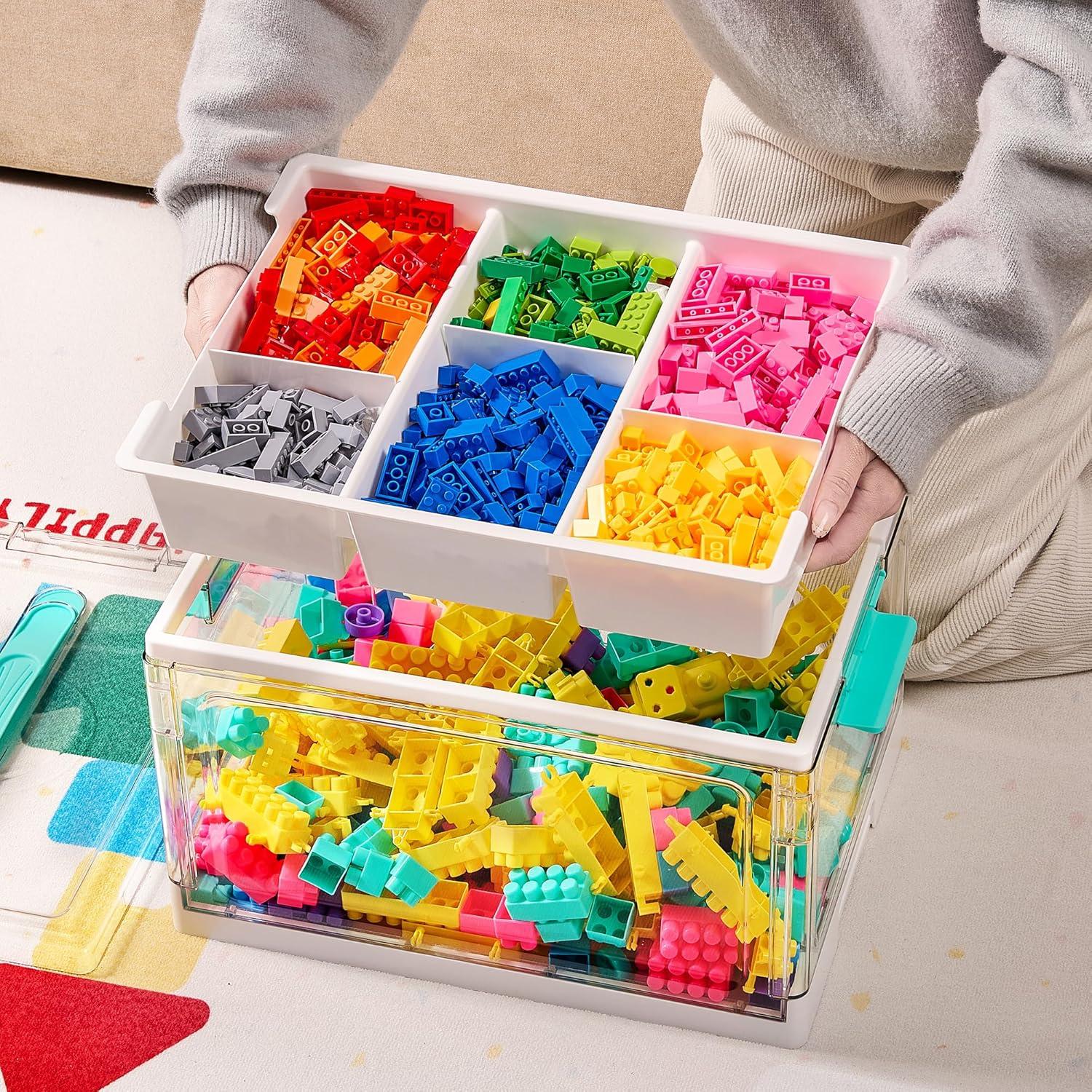 imageVtopmart 24 QT Clear Plastic Craft Organizers and Storage Box with Removable Trays and DividersArt Supply Organizers and StorageIdeal Containers for coloring BooksCraft Supplies1 Pack