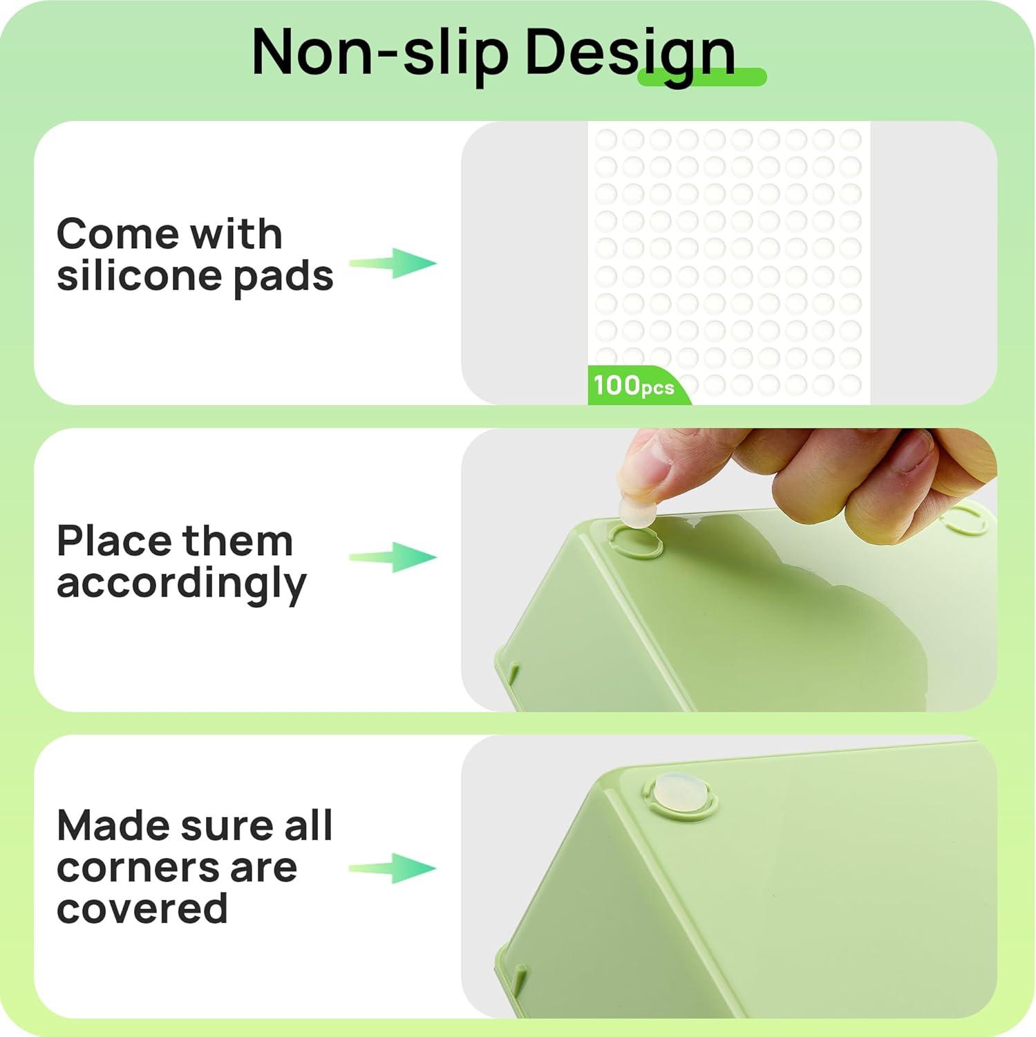 imageVtopmart 25 PCS Plastic Drawer Organizers Set 4Size Versatile Bathroom and Vanity Drawer Organizer Trays Storage Bins for Makeup Bedroom Kitchen Gadgets Utensils and OfficeLight Green