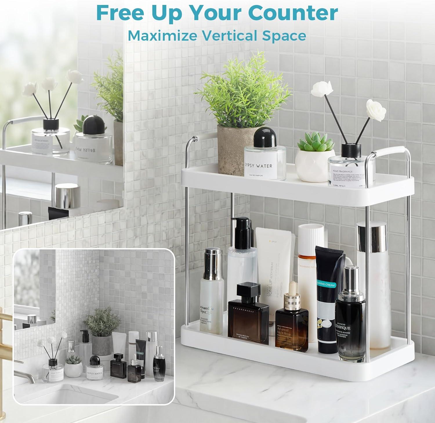 imageVtopmart 2Tier Bathroom Organizer Countertop GoldSilver