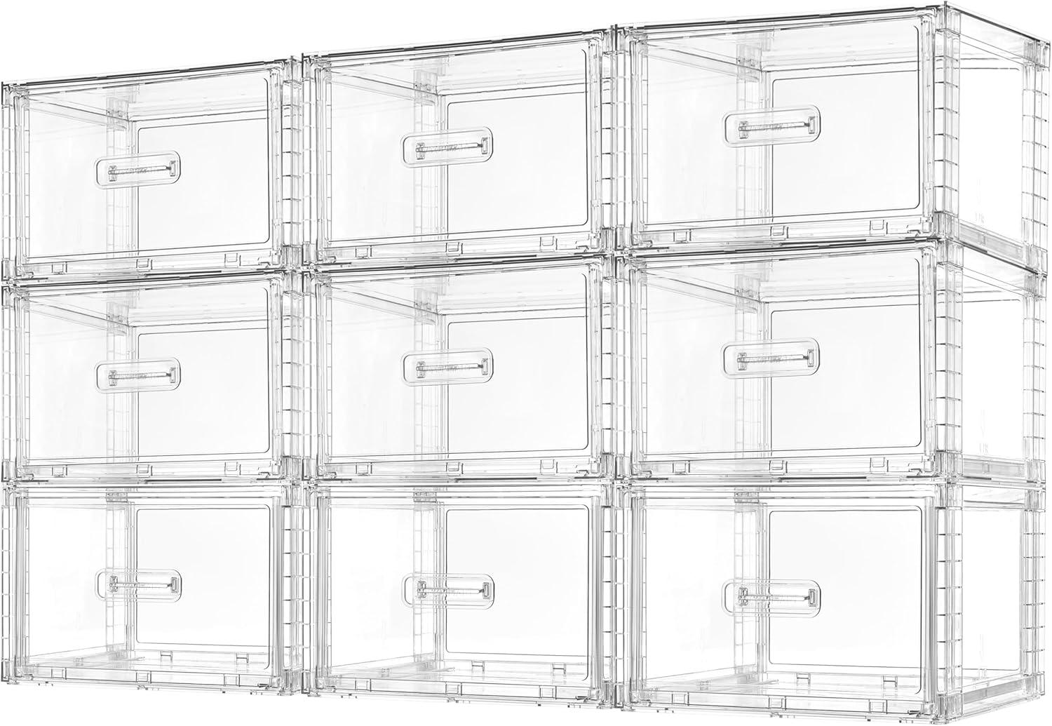 imageVtopmart 4 Pack 18QT Clear Stackable Storage DrawersEasily Assemble Closet OrganizersPlastic Storage Bins for BathroomCabinetKitchen PantryUnder Sink OrganizationMediumclear