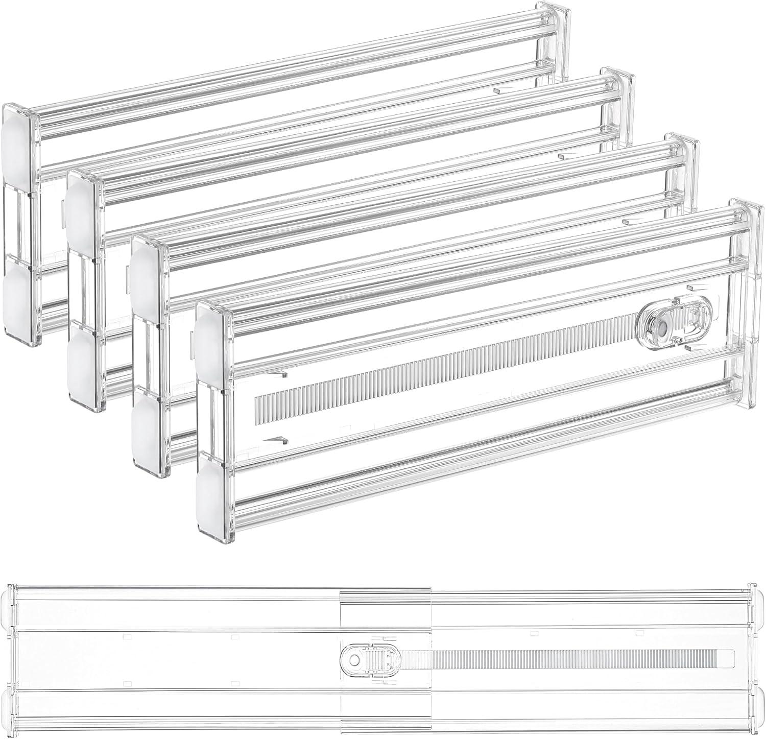 imageVtopmart 4 Pack 6 Tall Upgrade Drawer Dividers for Big and Deep Drawer 128223 Adjustable Expandable Dresser Drawer Organizer Clear Plastic Separators for Dresser Baby Supplies Kitchenware4