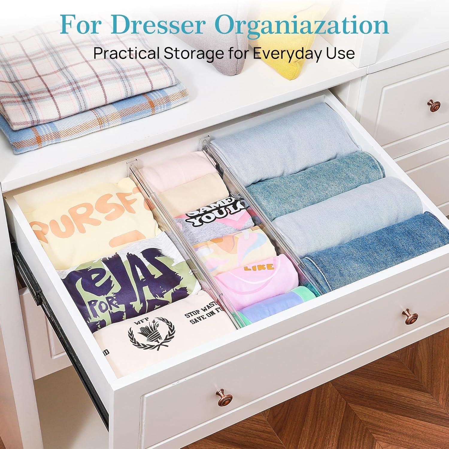 imageVtopmart 4 Pack 6 Tall Upgrade Drawer Dividers for Big and Deep Drawer 128223 Adjustable Expandable Dresser Drawer Organizer Clear Plastic Separators for Dresser Baby Supplies Kitchenware8