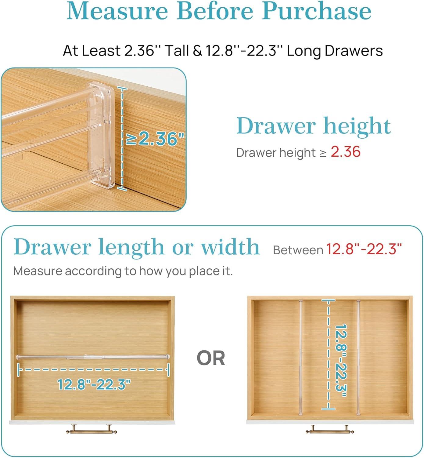 imageVtopmart 4 Pack 6 Tall Upgrade Drawer Dividers for Big and Deep Drawer 128223 Adjustable Expandable Dresser Drawer Organizer Clear Plastic Separators for Dresser Baby Supplies Kitchenware4