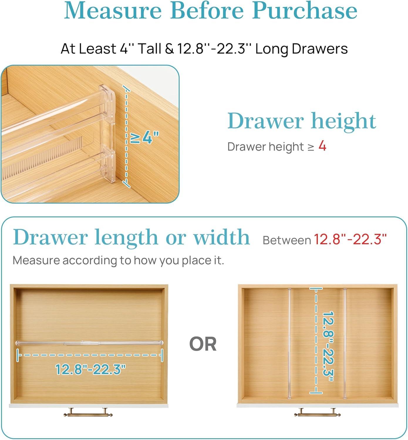 imageVtopmart 4 Pack 6 Tall Upgrade Drawer Dividers for Big and Deep Drawer 128223 Adjustable Expandable Dresser Drawer Organizer Clear Plastic Separators for Dresser Baby Supplies Kitchenware12