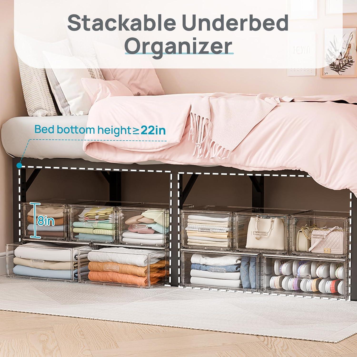 imageVtopmart 5 Pack Large amp Medium Stackable Drawer Organizer Set 108QT Easy Assembly Clear Plastic Storage Cabinet Durable Dresser for Closet Bedroom Entryway Playroom amp Apartment Organization2pk L 3pk M
