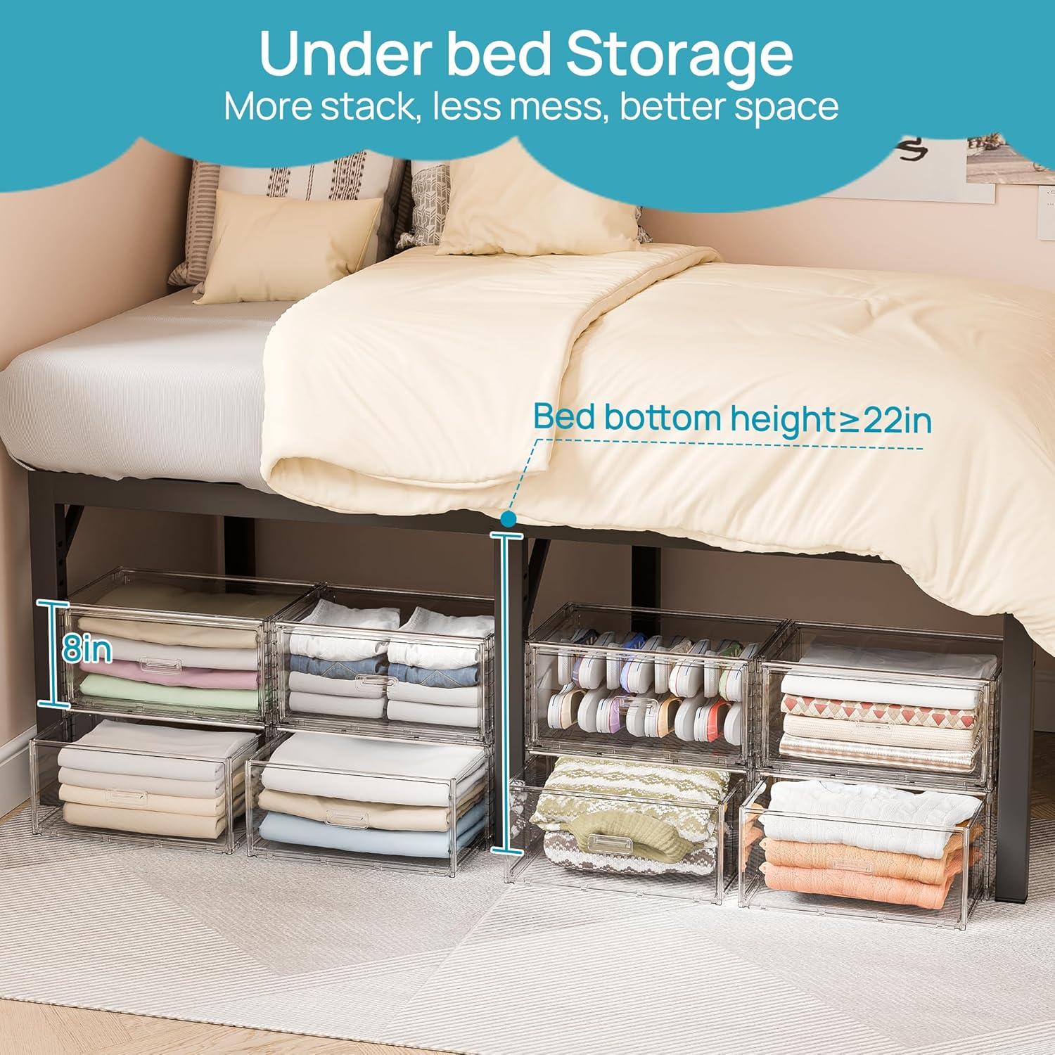 imageVtopmart 5 Pack Large amp Medium Stackable Drawer Organizer Set 108QT Easy Assembly Clear Plastic Storage Cabinet Durable Dresser for Closet Bedroom Entryway Playroom amp Apartment Organization2pk Large