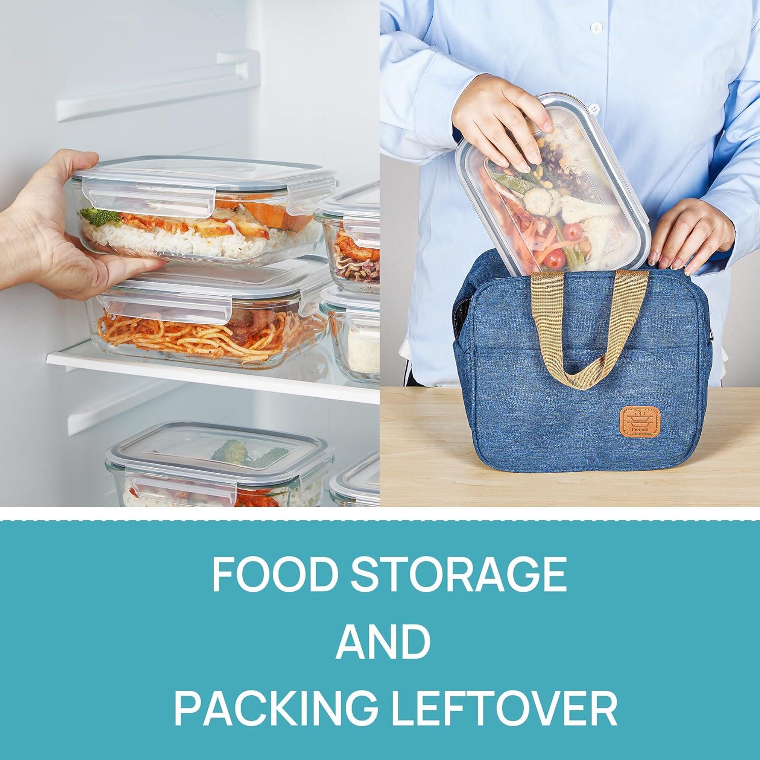 imageVtopmart 5Pack 22oz Glass Storage Containers with Lids Glass Meal Prep Food Container Sets with Snap Airtight Lids for Microwave Oven Freezer and Dishwasher GreyGrey