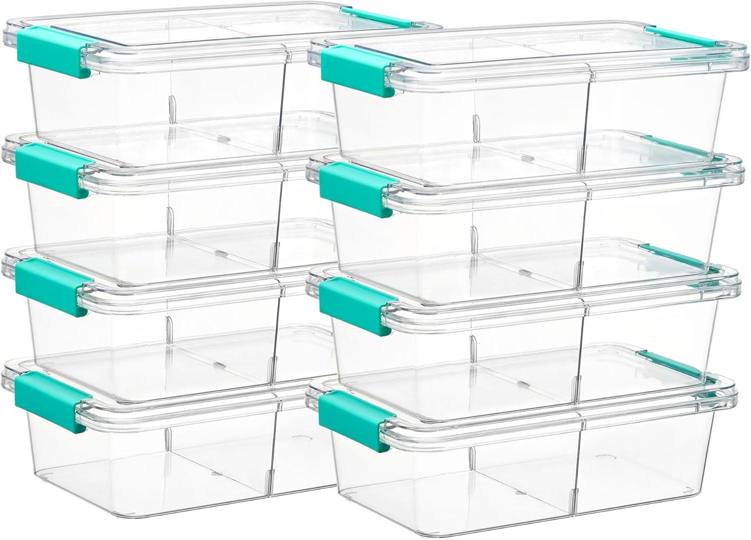 imageVtopmart 6 Qt Plastic Storage Bins with Lids Clear Sensory Bins Arts Crafts Organizers and Storage Stackable Containers for Home Office and School Supplies 4 Pack15 Qt