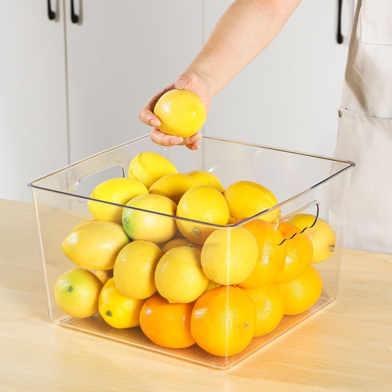 imageVtopmart 8 Pack Extra Large Clear Plastic Storage Bins11x11 Cube Acrylic Organizer Square Containers with Handle for PantryClosetLaundryRoomKitchenBathroomUnderSink Organization10