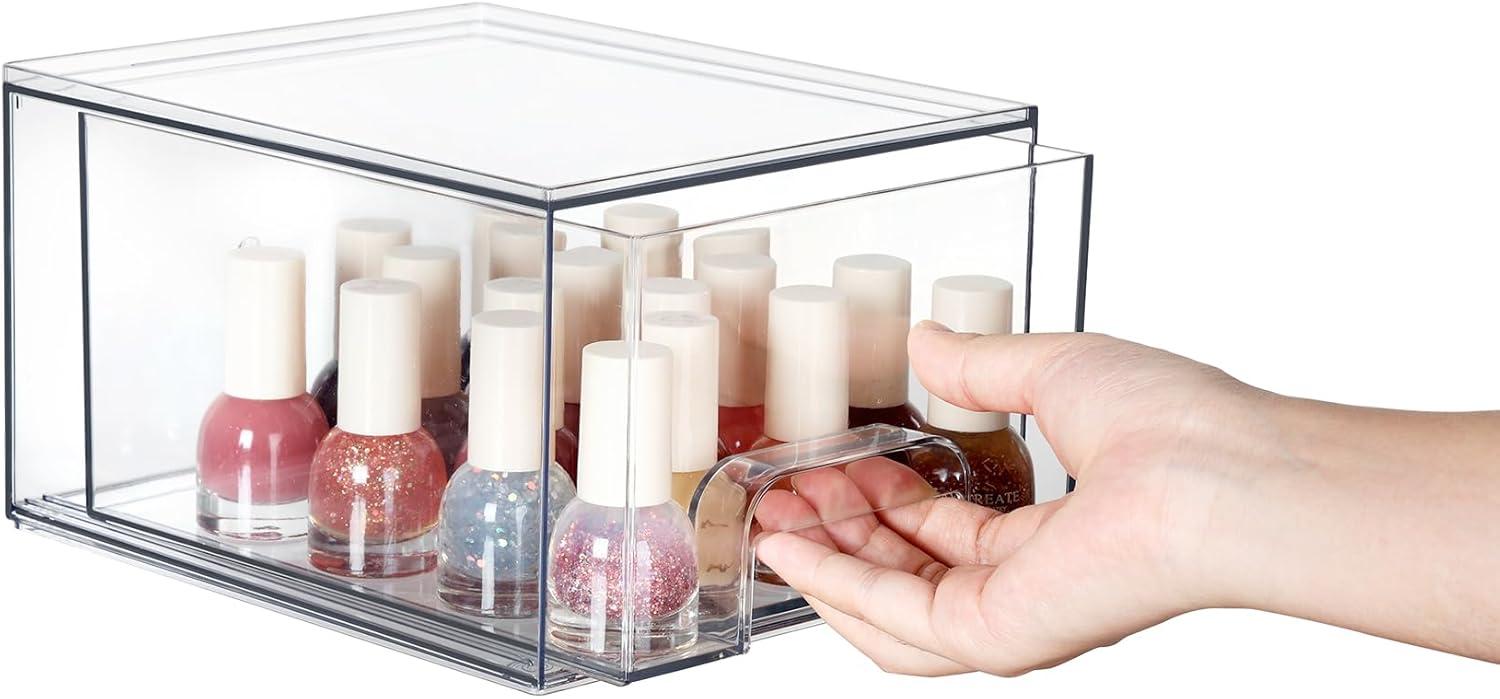 imageVtopmart 8 Pack Small Clear Stackable Storage DrawersAcrylic Bathroom Makeup OrganizerPlastic Storage Bins For Vanity Undersink Kitchen Cabinets Pantry Home Organization12packClear