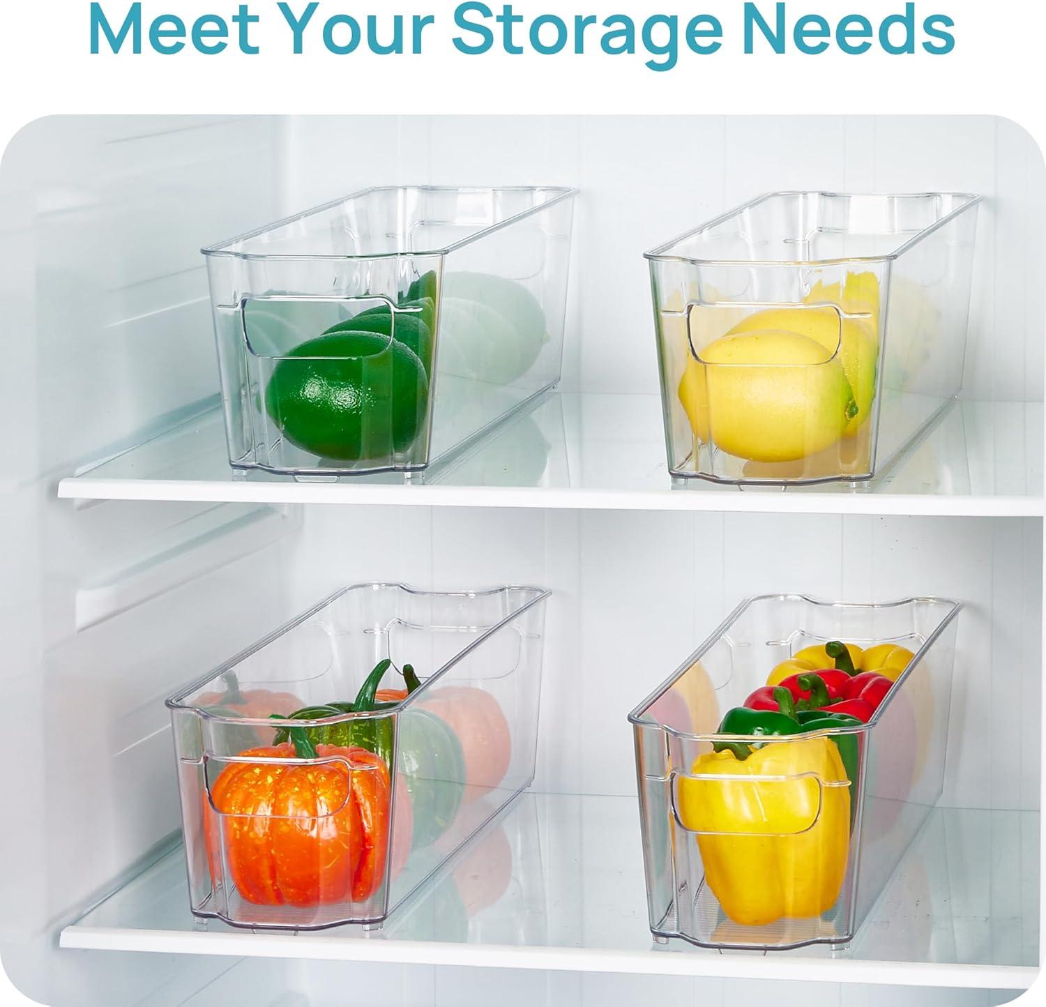 imageVtopmart Breastmilk Storage Container 4PCS Set Clear Freezer and Fridge Organizer Bins Plastic Storage Bins for Breast Milk Baby Pouches Formula Bottles and Yogurts 43 Width 147 Long
