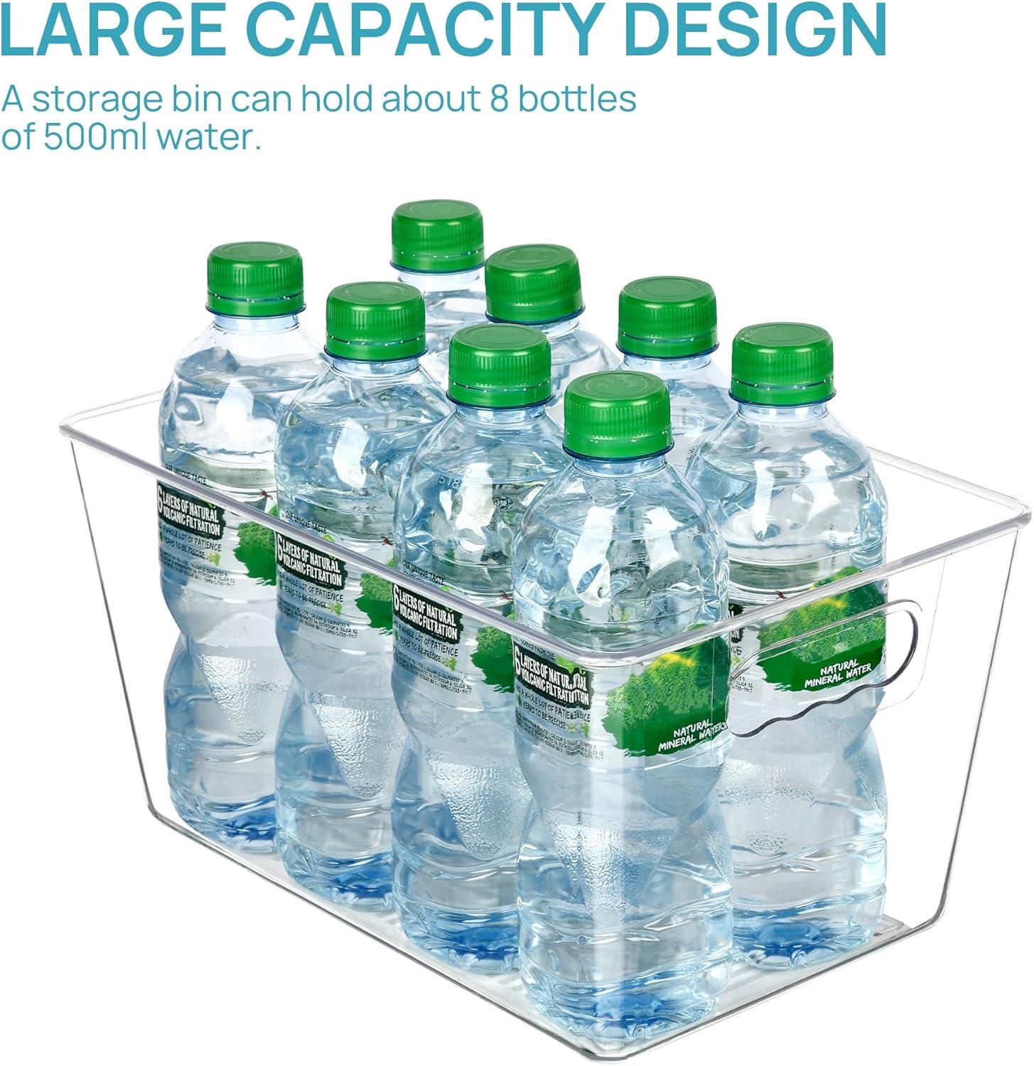 imageVtopmart Clear Plastic Storage Bins 6 PCS Pantry Organizer Bins with Handle for Refrigerator Fridge Cabinet Kitchen Countertops Cupboard Freezer Organization and Storage Large6