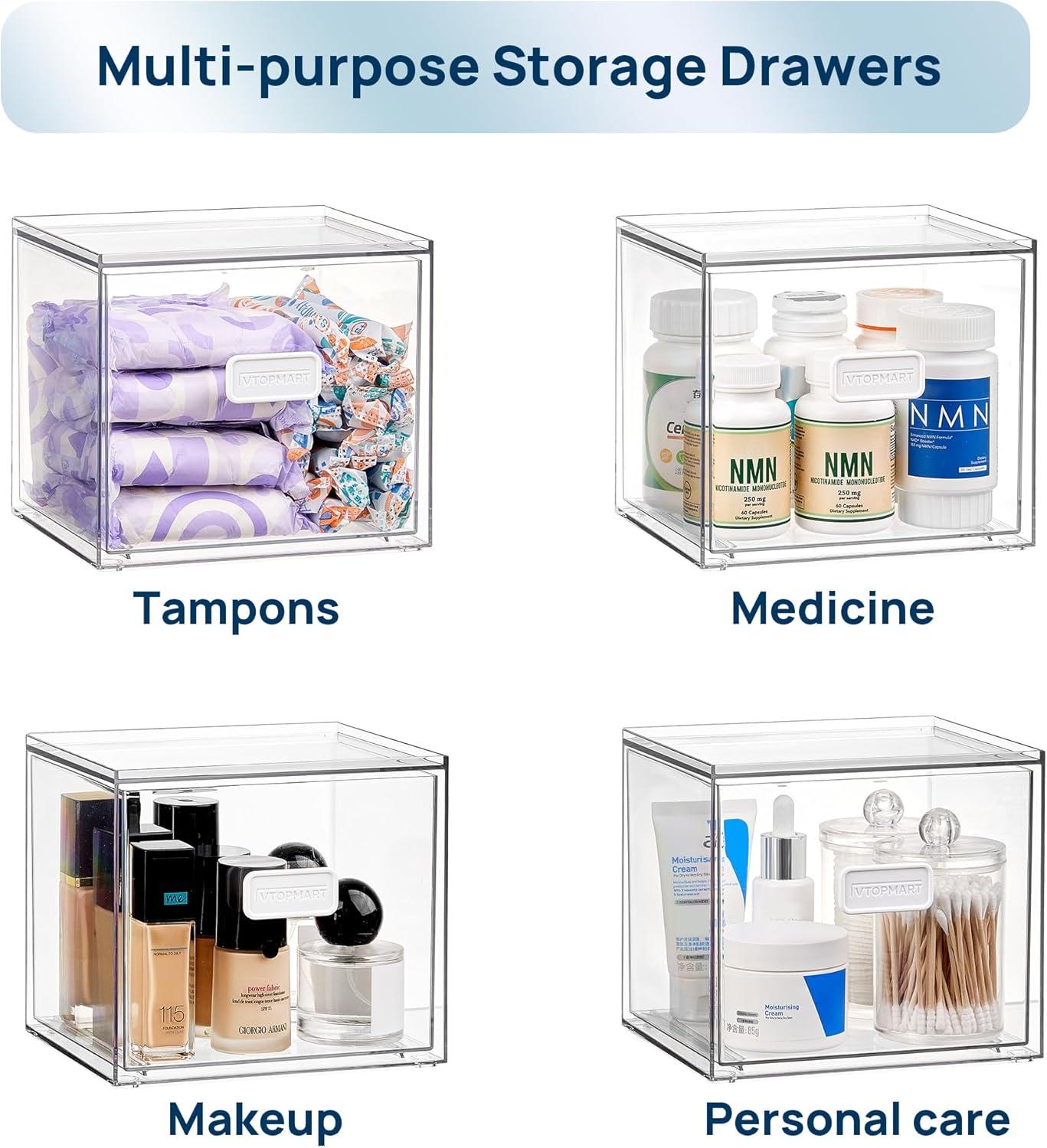 imageVtopmart Disposable Facial Towels HolderClear Storage Drawer Compatible with Clean Skin Club Towel XLAcrylic Box Hold 50 CountStylish and Functional Bathroom Accessory for Coutertop Organization1