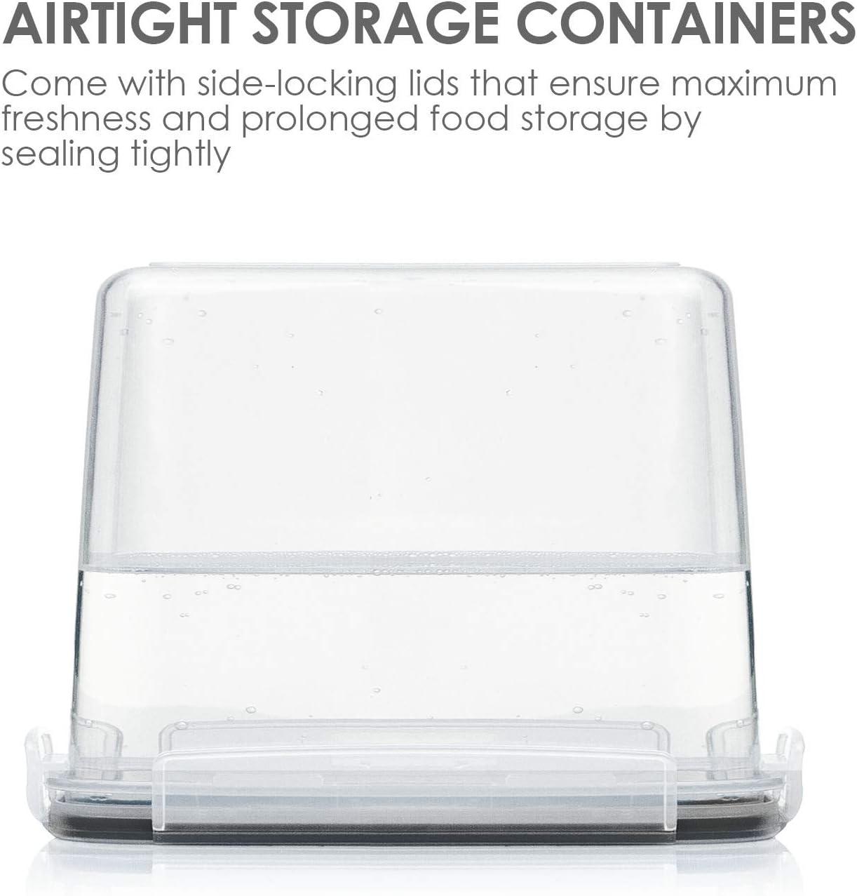 imageVtopmart Extra Large Tall Airtight Food Storage Containers 4 Pieces 59qt65L Plastic PBA Free Kitchen Pantry Canister for Spaghetti Flour and Baking Supplies with 24 Labels BlackBlack