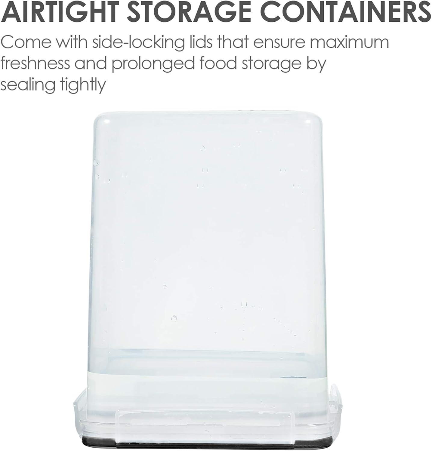 imageVtopmart Extra Large Tall Airtight Food Storage Containers 4 Pieces 59qt65L Plastic PBA Free Kitchen Pantry Canister for Spaghetti Flour and Baking Supplies with 24 Labels BlackBlack