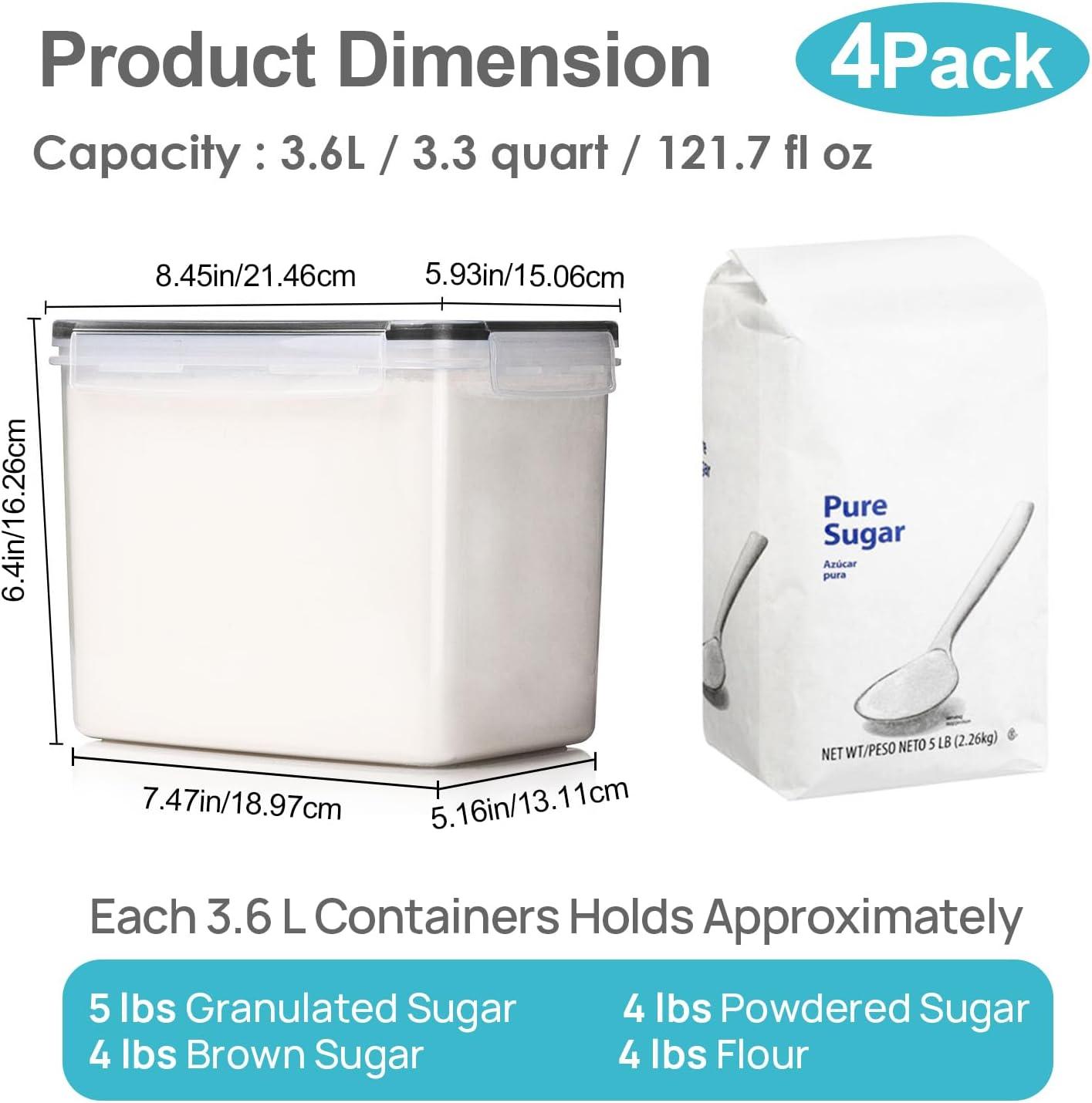 imageVtopmart Extra Large Tall Airtight Food Storage Containers 4 Pieces 59qt65L Plastic PBA Free Kitchen Pantry Canister for Spaghetti Flour and Baking Supplies with 24 Labels BlackBlack