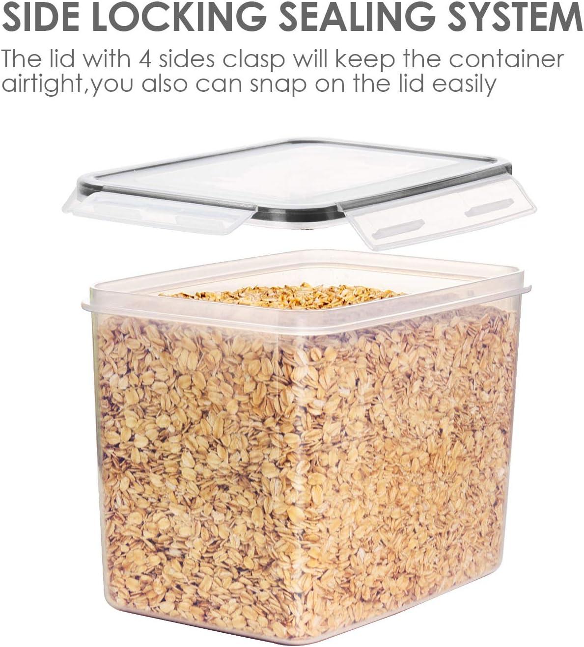 imageVtopmart Extra Large Tall Airtight Food Storage Containers 4 Pieces 59qt65L Plastic PBA Free Kitchen Pantry Canister for Spaghetti Flour and Baking Supplies with 24 Labels BlackBlack