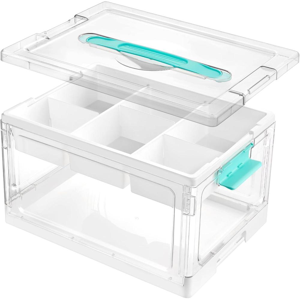 imageVtopmart 24 QT Clear Plastic Craft Organizers and Storage Box with Removable Trays and DividersArt Supply Organizers and StorageIdeal Containers for coloring BooksCraft Supplies1 Pack
