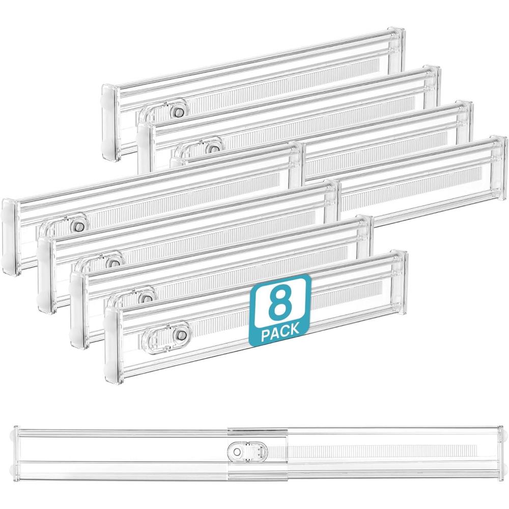 imageVtopmart 4 Pack 6 Tall Upgrade Drawer Dividers for Big and Deep Drawer 128223 Adjustable Expandable Dresser Drawer Organizer Clear Plastic Separators for Dresser Baby Supplies Kitchenware8