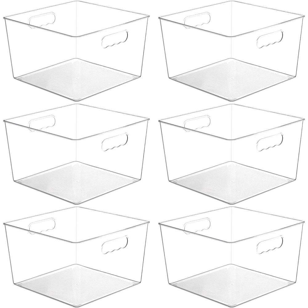 imageVtopmart 8 Pack Extra Large Clear Plastic Storage Bins11x11 Cube Acrylic Organizer Square Containers with Handle for PantryClosetLaundryRoomKitchenBathroomUnderSink Organization6