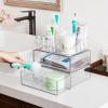 Vtopmart 1 Tier Clear Makeup Organizer with Drawer, Cosmetic Storage for Dresser Countertop and Bathroom Vanity, Beauty Holder for Lipstick Brush Skincare(3 Tier)