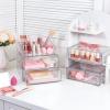 Vtopmart 1 Tier Clear Makeup Organizer with Drawer, Cosmetic Storage for Dresser Countertop and Bathroom Vanity, Beauty Holder for Lipstick Brush Skincare(5 Tier)