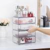 Vtopmart 1 Tier Clear Makeup Organizer with Drawer, Cosmetic Storage for Dresser Countertop and Bathroom Vanity, Beauty Holder for Lipstick Brush Skincare(5 Tier)