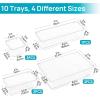 Vtopmart 10 Pcs Makeup Drawer Organizer Bins Set, 4 Size Plastic Makeup and Vanity Organizer Trays, Clear Acrylic Vanity Storage Containers for Cosmetics, Toiletries, Jewelry, Gadgets, Office Supply