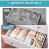 Vtopmart 12 Pack Baby Clothes Organizer, Dresser Drawer Organizer for Baby Clothing, Foldable Fabric Closet Drawer Storage Bins, Dresser Dividers for Bra, Socks, Ties, Scarf(Grey)