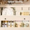 Vtopmart 12 Pack Baby Clothes Organizer, Dresser Drawer Organizer for Baby Clothing, Foldable Fabric Closet Drawer Storage Bins, Dresser Dividers for Bra, Socks, Ties, Scarf(Beige)