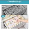Vtopmart 12 Pack Baby Clothes Organizer, Dresser Drawer Organizer for Baby Clothing, Foldable Fabric Closet Drawer Storage Bins, Dresser Dividers for Bra, Socks, Ties, Scarf(Beige)