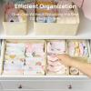 Vtopmart 12 Pack Baby Clothes Organizer, Dresser Drawer Organizer for Baby Clothing, Foldable Fabric Closet Drawer Storage Bins, Dresser Dividers for Bra, Socks, Ties, Scarf(Beige)