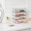 Vtopmart 12.1”W Clear Stackable Storage Drawers,3 Pack Acrylic Plastic Organizers Bins for Makeup Palettes, Cosmetics, and Beauty Supplies,Ideal for Vanity, Bathroom,Cabinet,Desk Organization(3pack Wide)