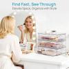 Vtopmart 12.1”W Clear Stackable Storage Drawers,3 Pack Acrylic Plastic Organizers Bins for Makeup Palettes, Cosmetics, and Beauty Supplies,Ideal for Vanity, Bathroom,Cabinet,Desk Organization(4pack Wide)