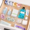 Vtopmart 15 PCS Clear Plastic Drawer Organizers Set, 4-Size Versatile Bathroom and Vanity Organizer Trays, Non-Slip Storage Containers for Makeup, Jewelries, Bedroom，Kitchen Utensils and Office(66 PCS)