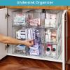 Vtopmart 2 Pack Large Stackable Storage Drawers,Clear Acrylic Drawer Organizers with Handles, Easily Assemble for Bathroom,Kitchen Undersink,Cabinet,Closet,Makeup,Pantry organization and Storage(Clear( 6 Pack))