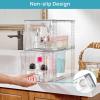 Vtopmart 2 Pack Large Stackable Storage Drawers,Clear Acrylic Drawer Organizers with Handles, Easily Assemble for Bathroom,Kitchen Undersink,Cabinet,Closet,Makeup,Pantry organization and Storage(Clear( 6 Pack))