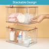 Vtopmart 2 Pack Large Stackable Storage Drawers,Clear Acrylic Drawer Organizers with Handles, Easily Assemble for Bathroom,Kitchen Undersink,Cabinet,Closet,Makeup,Pantry organization and Storage(Clear( 2 Pack))