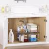 Vtopmart 2 Pack Large Stackable Storage Drawers,Clear Acrylic Drawer Organizers with Handles, Easily Assemble for Bathroom,Kitchen Undersink,Cabinet,Closet,Makeup,Pantry organization and Storage(Clear( 4 Pack))