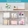 Vtopmart 2 Pack Large Stackable Storage Drawers,Clear Acrylic Drawer Organizers with Handles, Easily Assemble for Bathroom,Kitchen Undersink,Cabinet,Closet,Makeup,Pantry organization and Storage(Clear( 6 Pack))
