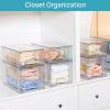 Vtopmart 2 Pack Large Stackable Storage Drawers,Clear Acrylic Drawer Organizers with Handles, Easily Assemble for Bathroom,Kitchen Undersink,Cabinet,Closet,Makeup,Pantry organization and Storage(Clear( 4 Pack))