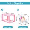 Vtopmart 2 Pack Large Stackable Storage Drawers,Clear Acrylic Drawer Organizers with Handles, Easily Assemble for Bathroom,Kitchen Undersink,Cabinet,Closet,Makeup,Pantry organization and Storage(Pink( 4 Pack))