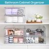 Vtopmart 2 Pack Large Stackable Storage Drawers,Easily Assemble Clear Acrylic Bathroom Closet Undersink Organizers,Plastic Storage Bins for Cabinet,Kitchen Pantry,Medicine Organization(2)