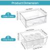 Vtopmart 2 Pack Large Stackable Storage Drawers,Easily Assemble Clear Acrylic Bathroom Closet Undersink Organizers,Plastic Storage Bins for Cabinet,Kitchen Pantry,Medicine Organization(3)