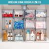 Vtopmart 2 Pack Stackable Storage Drawers, 6.6”Tall Acrylic Bathroom Makeup Organizers,Clear Plastic Storage Bins For Vanity, Undersink, Kitchen Cabinet,Pantry Organization and Storage(2)