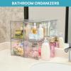 Vtopmart 2 Pack Stackable Storage Drawers, 6.6”Tall Acrylic Bathroom Makeup Organizers,Clear Plastic Storage Bins For Vanity, Undersink, Kitchen Cabinet,Pantry Organization and Storage(2)