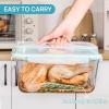 Vtopmart 220oz + 76.4oz Extra Large Glass Storage Containers Set, Meal Prep Food Container Sets with Snap Airtight Lids for Roasting Turkey, Rotisserie Chicken, Baking, Watermelon Storage, BPA Free(2pack 220oz+76.4oz)