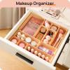 Vtopmart 25 PCS Plastic Drawer Organizers Set, 4-Size Versatile Bathroom and Vanity Drawer Organizer Trays, Storage Bins for Makeup, Bedroom, Kitchen Gadgets Utensils and Office(Orange)
