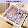 Vtopmart 25 PCS Plastic Drawer Organizers Set, 4-Size Versatile Bathroom and Vanity Drawer Organizer Trays, Storage Bins for Makeup, Bedroom, Kitchen Gadgets Utensils and Office(Lilac)